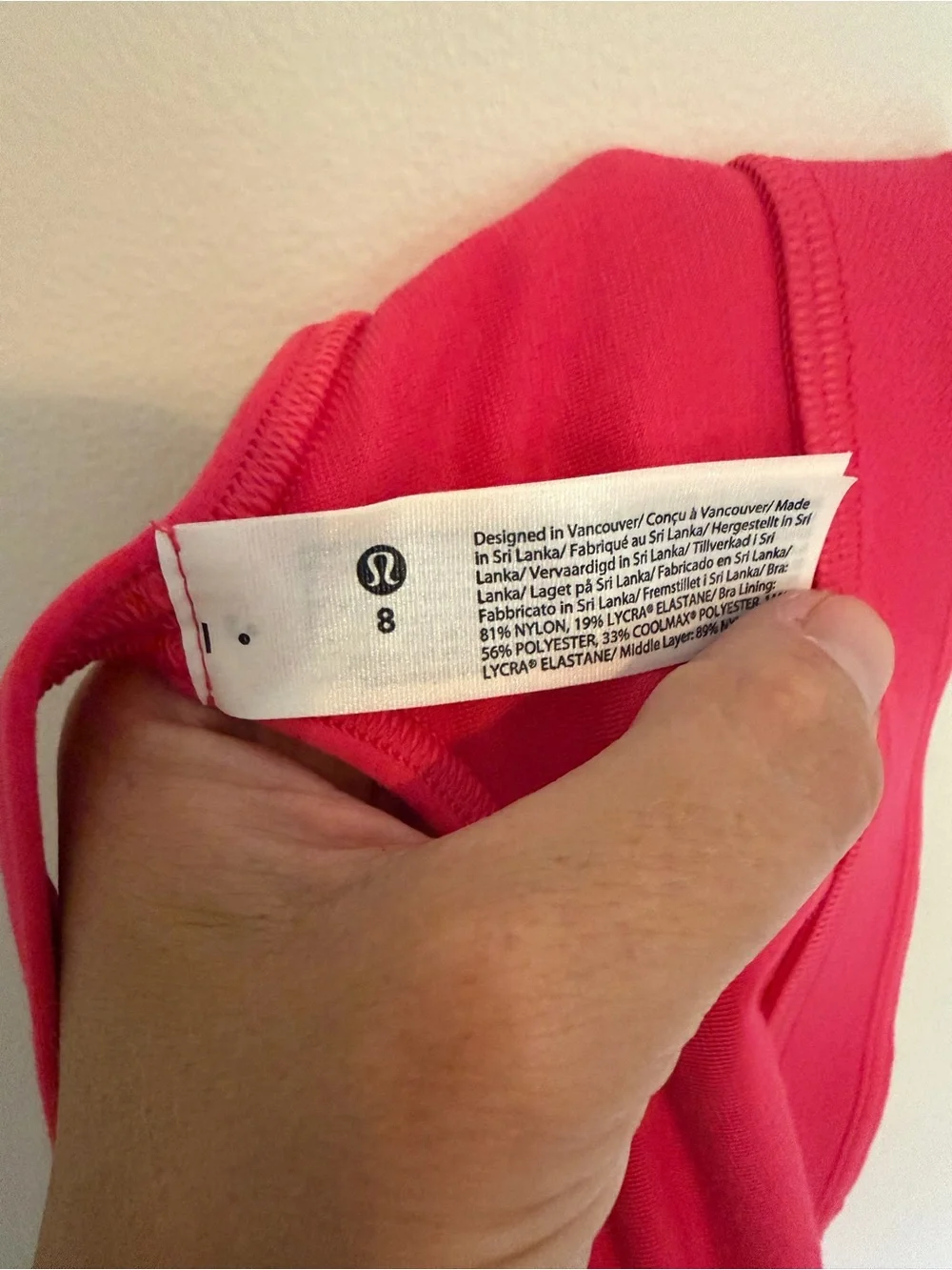 Lululemon Flow Y Strappy Bra Hot Pink Size 8